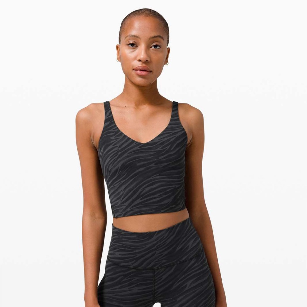 Lululemon Align Tank Size 6 Black and Grey Stipes